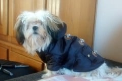 Suzy met de winter jas aan